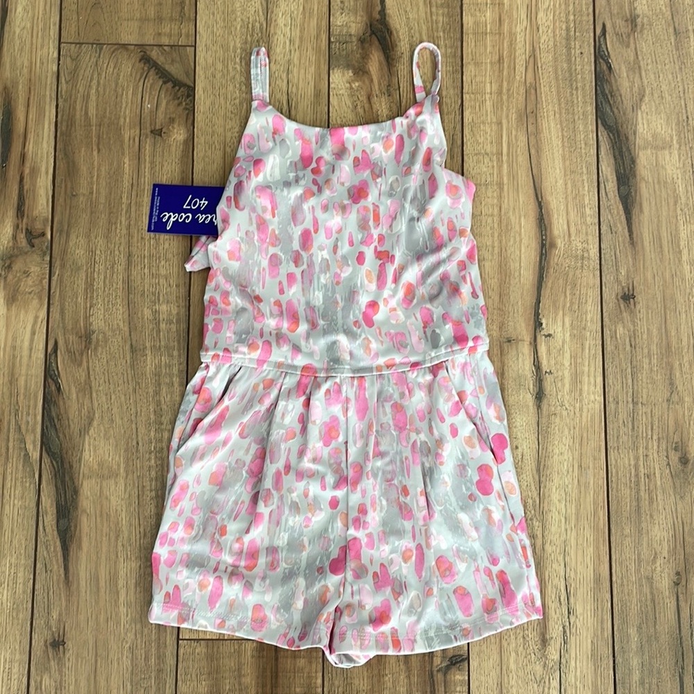 A beautiful pink and grey kids romper!